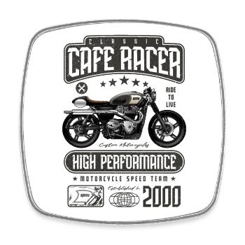 Cafe Racer Motorrad Geburtstag Biker Jahrgang 2000 - Viereckiger Kühlschrankmagnet - Weiß - Vorne