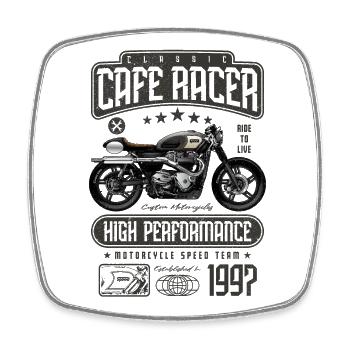 Cafe Racer Moto Anniversaire Motard Né en 1997 - Magnet carré - blanc - Devant