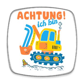 Ich bin 1 jahre Geburtstag des Baggers, Geschenk 1 - Viereckiger Kühlschrankmagnet - Weiß - Vorne