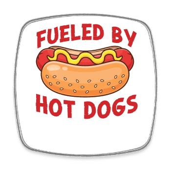 Hot Dog Adult Fueled By Hot Dogs - Square fridge magnet - white - Front