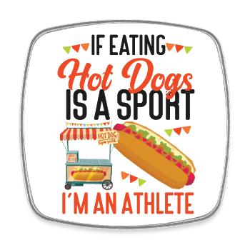 Hot Dog Adult If Eating Hot Dogs - Viereckiger Kühlschrankmagnet - Weiß - Vorne