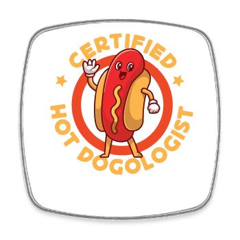 Hot Dog Adult Certified Hot - Square fridge magnet - white - Front
