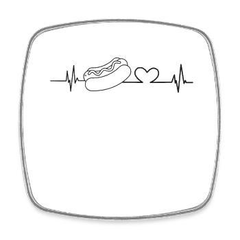 Hot-dog Adult Heartbeat - Magnet carré - blanc - Devant