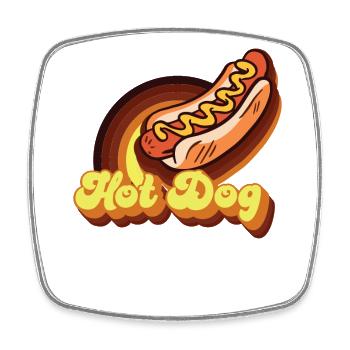 Hot Dog Adult Retro Vintage Hot - Viereckiger Kühlschrankmagnet - Weiß - Vorne