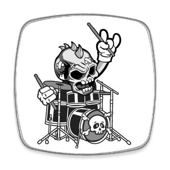 Schlagzeuger Drum Drummer Musik - Viereckiger Kühlschrankmagnet - Weiß - Vorne