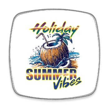 Urlaubs T Shirt Holiday - Viereckiger Kühlschrankmagnet - Weiß - Vorne