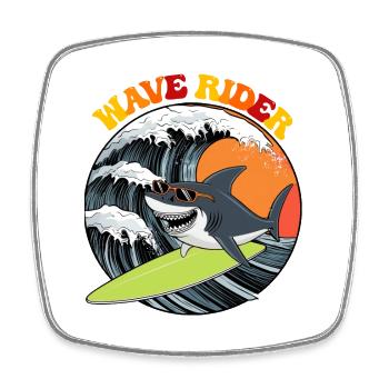 wave riderr - Magnet carré - blanc - Devant