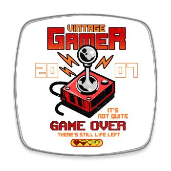 Vintage Gamer Since 2007 Funny Birthday Gaming - Square fridge magnet - white - Front