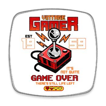 Vintage Gamer depuis 1959 Drôle d’anniversaire Jeux - Magnet carré - blanc - Devant