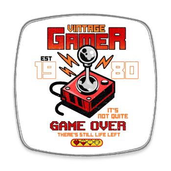 Vintage Gamer Since 1980 Funny Birthday Gaming - Square fridge magnet - white - Front