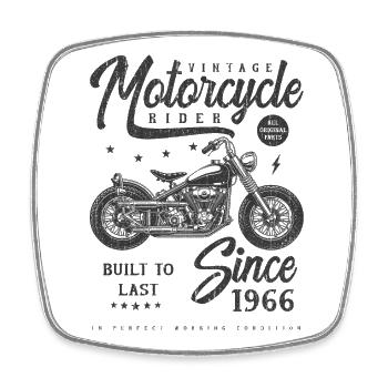 Vintage Motorrad Biker Geburtstag Jahrgang 1966 - Viereckiger Kühlschrankmagnet - Weiß - Vorne