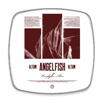 Altum Kaiserfisch Buntbarsch Aquarium Fischhalter - Viereckiger Kühlschrankmagnet - Weiß - Vorne