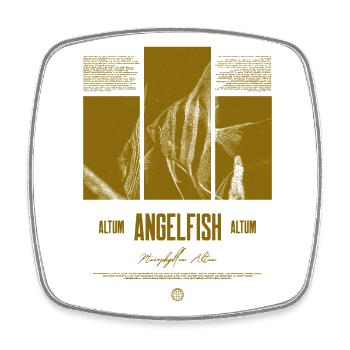 Altum Kaiserfisch Buntbarsch Aquarium Fischhalter - Viereckiger Kühlschrankmagnet - Weiß - Vorne