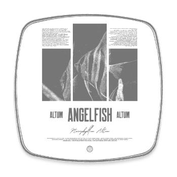 Altum Kaiserfisch Buntbarsch Aquarium Fischhalter - Viereckiger Kühlschrankmagnet - Weiß - Vorne