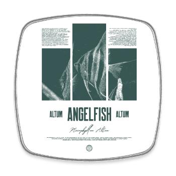 Altum Kaiserfisch Buntbarsch Aquarium Fischhalter - Viereckiger Kühlschrankmagnet - Weiß - Vorne