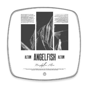 Altum Kaiserfisch Buntbarsch Aquarium Fischhalter - Viereckiger Kühlschrankmagnet - Weiß - Vorne