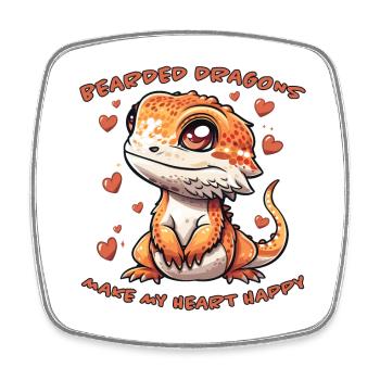 Bearded Dragon Saying Fun Funny Bearded Dragon Gift - Square fridge magnet - white - Front