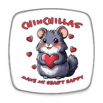Chinchilla Spruch Lustiges Chinchilla Geschenk - Viereckiger Kühlschrankmagnet - Weiß - Vorne