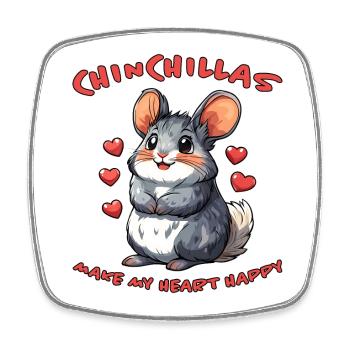 Chinchilla Spruch Lustiges Chinchilla Geschenk - Viereckiger Kühlschrankmagnet - Weiß - Vorne