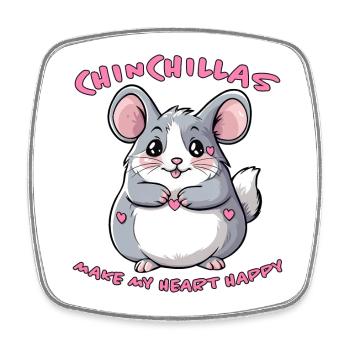 Chinchilla Spruch Lustiges Chinchilla Geschenk - Viereckiger Kühlschrankmagnet - Weiß - Vorne