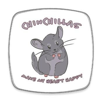 Chinchilla Spruch Lustiges Chinchilla Geschenk - Viereckiger Kühlschrankmagnet - Weiß - Vorne