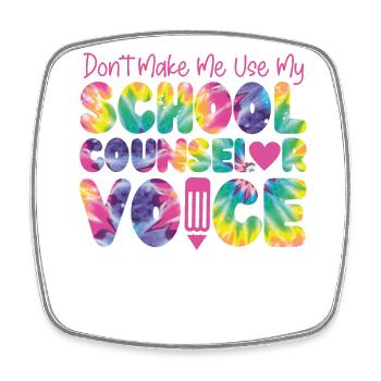 Conseiller scolaire Tie Dye Don’t - Magnet carré - blanc - Devant