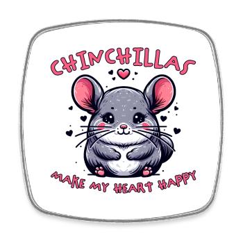 Chinchilla Spruch Lustiges Chinchilla Geschenk - Viereckiger Kühlschrankmagnet - Weiß - Vorne