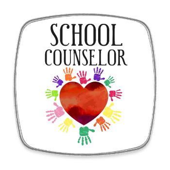 Conseiller scolaire Cœur - Magnet carré - blanc - Devant