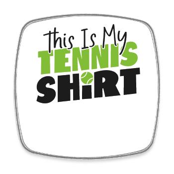 Drôle de raquette de joueur de tennis c’est - Magnet carré - blanc - Devant