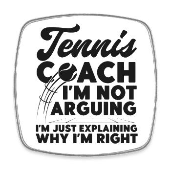 Funny Tennis Player Racket Tennis - Viereckiger Kühlschrankmagnet - Weiß - Vorne