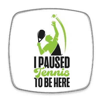 Funny Tennis Player Racket I - Square fridge magnet - white - Front