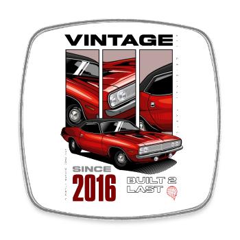 I'm Not Old I'm Vintage Classic Car Born In 2016 - Square fridge magnet - white - Front