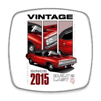 I'm Not Old I'm Vintage Classic Car Born In 2015 - Square fridge magnet - white - Front