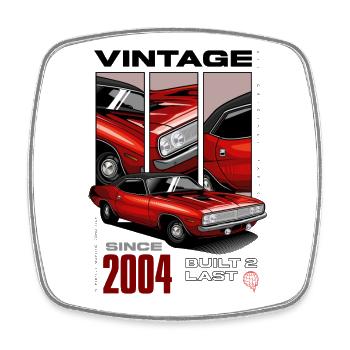 Ich bin nicht alt, ich bin ein Oldtimer, Oldtimer Jahrgang 2004 - Viereckiger Kühlschrankmagnet - Weiß - Vorne