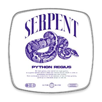 Ball Python Modern Reptile Keeper Streetwear - Square fridge magnet - white - Front