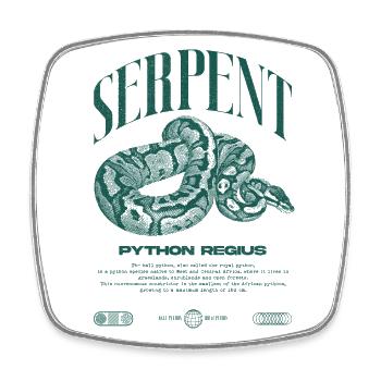 Ball Python Modern Reptile Keeper Streetwear - Square fridge magnet - white - Front
