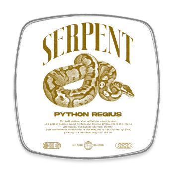 Ball Python Modern Reptile Keeper Streetwear - Square fridge magnet - white - Front