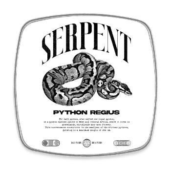 Ball Python Modern Reptile Keeper Streetwear - Square fridge magnet - white - Front