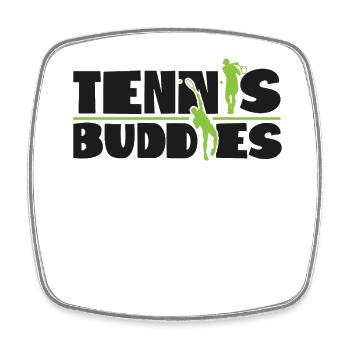 Drôle de joueur de tennis raquette Besties - Magnet carré - blanc - Devant