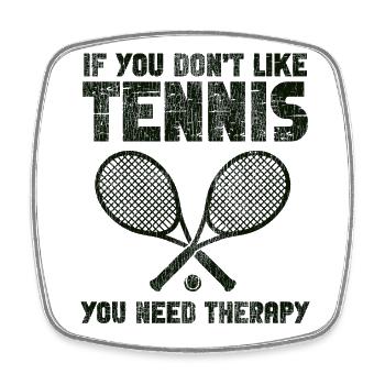 Raquette de joueur de tennis drôle si vous - Magnet carré - blanc - Devant