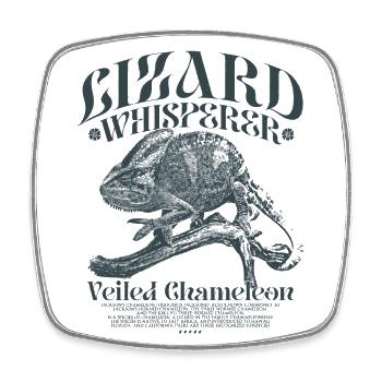 Caméléon du Yémen Caméléon voilé - Magnet carré - blanc - Devant