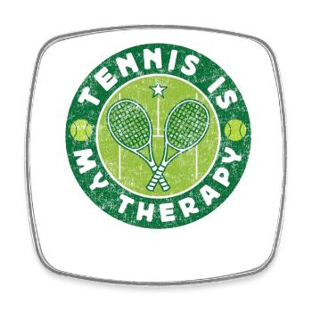 Funny Tennis Player Racket Tennis - Square fridge magnet - white - Front