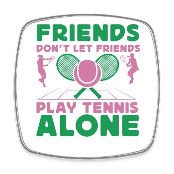 Funny Tennis Player Racket Just A - Viereckiger Kühlschrankmagnet - Weiß - Vorne