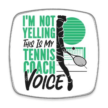 Funny Tennis Player Racket Coach - Viereckiger Kühlschrankmagnet - Weiß - Vorne
