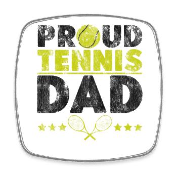 Funny Tennis Player Racket Dad - Viereckiger Kühlschrankmagnet - Weiß - Vorne