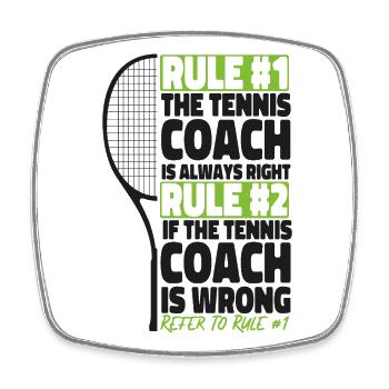 Funny Tennis Player Racket Coach - Viereckiger Kühlschrankmagnet - Weiß - Vorne