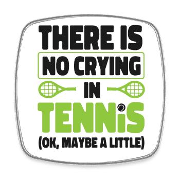 Funny Tennis Player Racket There - Square fridge magnet - white - Front