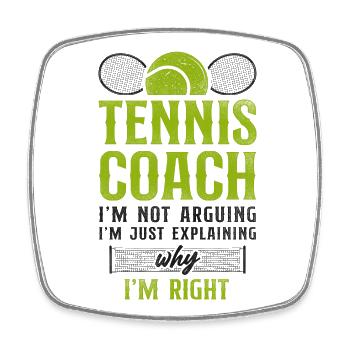 Funny Tennis Player Racket Tennis - Viereckiger Kühlschrankmagnet - Weiß - Vorne
