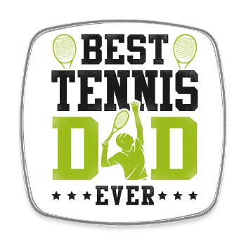 Funny Tennis Player Racket Dad - Viereckiger Kühlschrankmagnet - Weiß - Vorne
