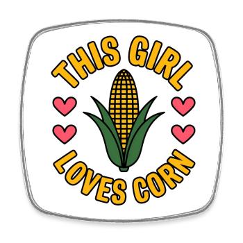 Corn on the cob saying corn funny corn on the cob gift - Square fridge magnet - white - Front